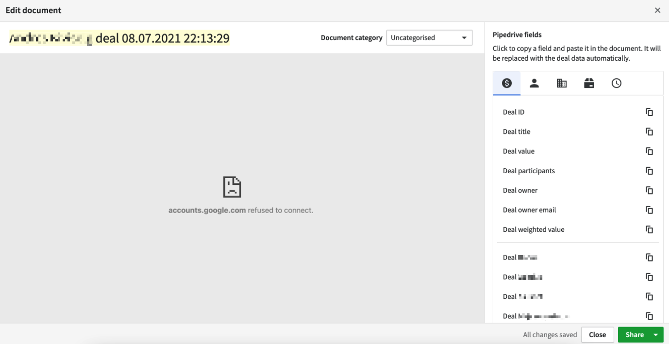 Troubleshooting: Smart Docs - Knowledge Base | Pipedrive